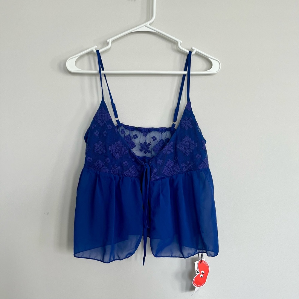 NEW Sheer Embroidered Cropped Tank